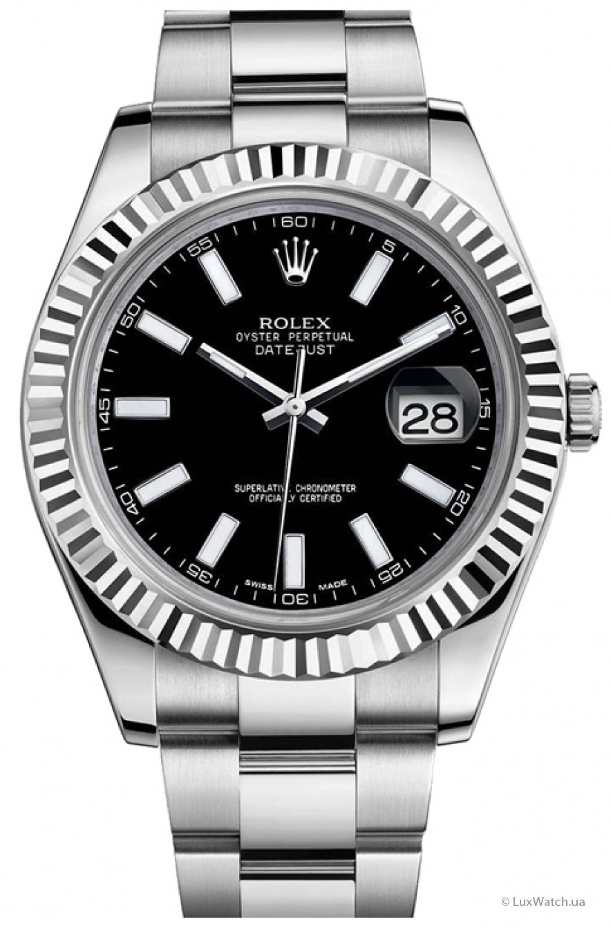 Rolex-Datejust-II-41mm-Steel-and-White-Gold-116334-Black