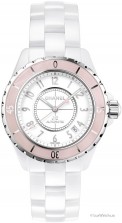 chanel j12-soft-rose watch face view