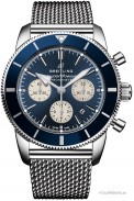 Superocean Heritage II B01 Chronograph 44 with blue dial and blue Ocean Classic steel bracelet