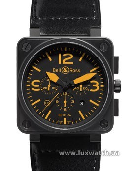 Bell & Ross » _Archive » BR Instrument BR 01-94 46mm Chronograph Carbon » BR 01-94 Orange Leather