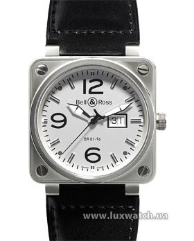 Bell & Ross » _Archive » BR Instrument BR 01-96 46mm Big Date » BR 01-96 WhiteDial Leather