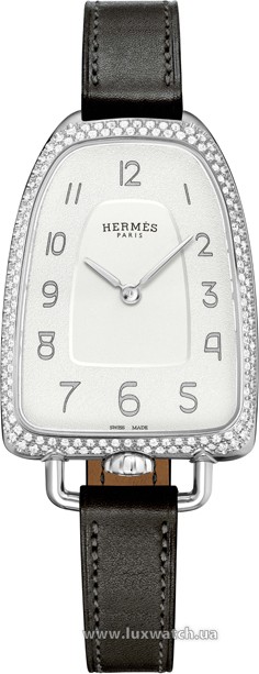 Hermes » Galop d’Hermes » Quartz 40.8 mm » Galop d'Hermes Diamonds Steel Black Barenia