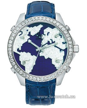 Jacob & Co. » _Archive » Five Time Zone (MidSize, 40mm) JC-M47 `The World is Yours` » JC-M47SB