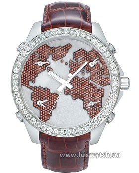 Jacob & Co. » _Archive » Five Time Zone (MidSize, 40mm) JC-M47 `The World is Yours` » JC-M47SBW