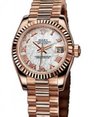 Rolex » _Archive » Lady-Datejust 26mm Everose Gold » 179175 White MOP